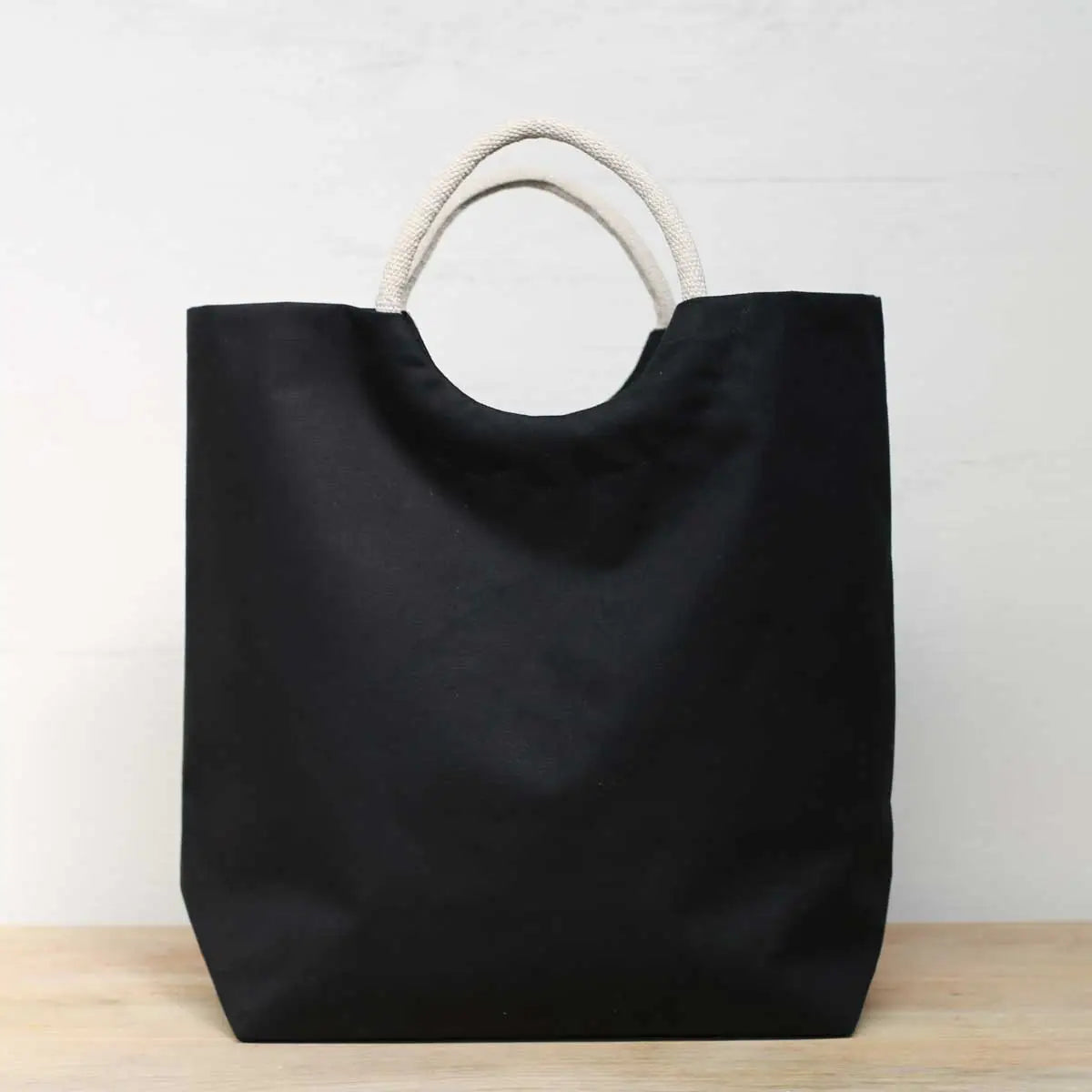 Solid Black Shore Tote  - Black