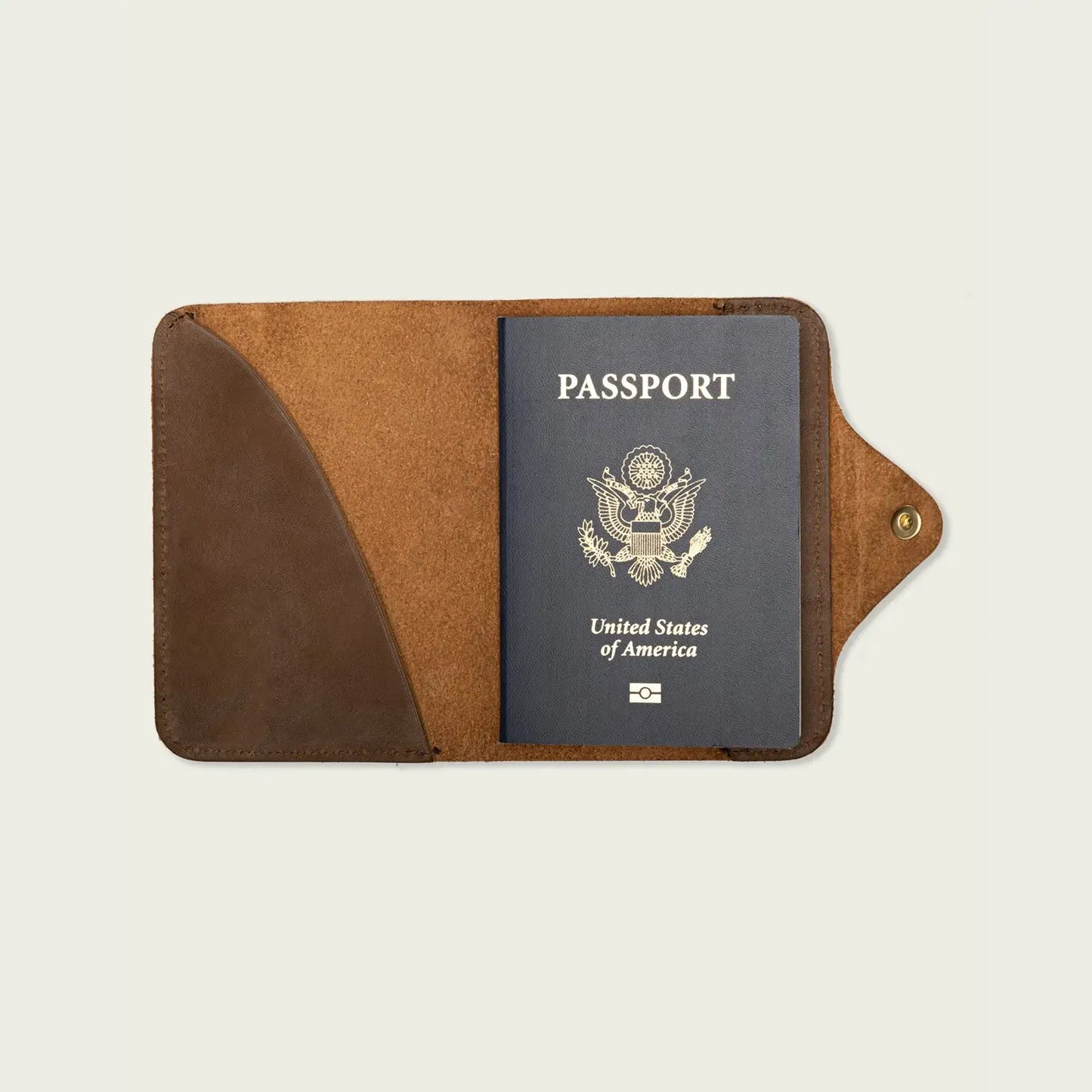 Leather Snap Passport Travel Wallet