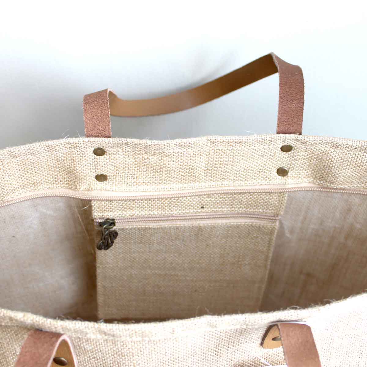 Jute Pocket Tote Natural