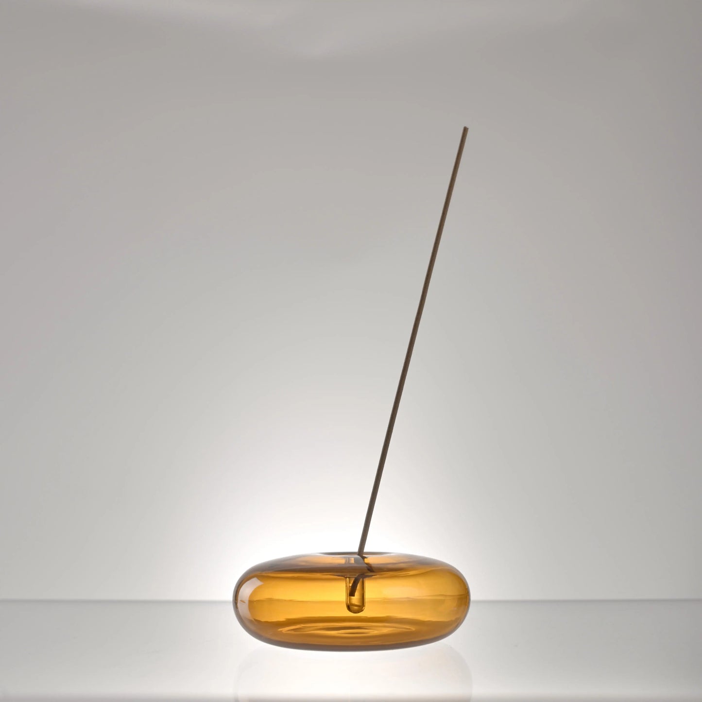 Pebble Glass Incense Holder - Amber